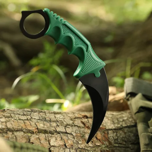 Vista 5 de Dispatch Karambit - Cuchillo táctico de hoja fija para acampar, cuchillo de caza al aire libre, cuchillos de tienda con funda y cable, adecuado