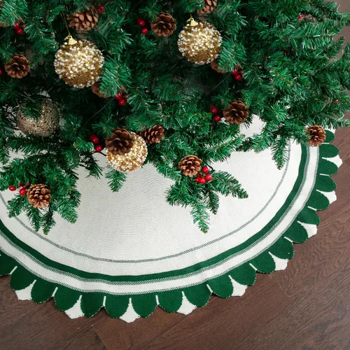 Vista 23 de Mr. Pen - Falda de árbol de Navidad de 48 pulgadas, lentejuelas negras brillantes con faldas de árbol de Navidad de piel sintética blanca Negro