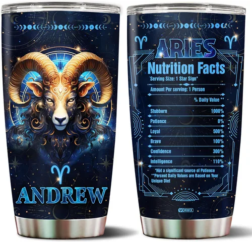 Vista 17 de Regalos personalizados de acuario para hombres, taza de café de acero inoxidable de 20 onzas, constelación del zodiaco, astrología, regalo