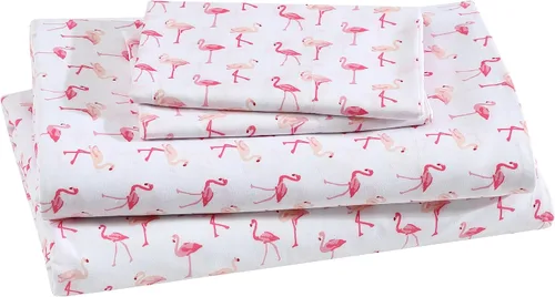 Vista 8 de Juego de sábanas de microfibra suave estampada de 4 piezas, White Puppy Love Amor de cachorro blanco