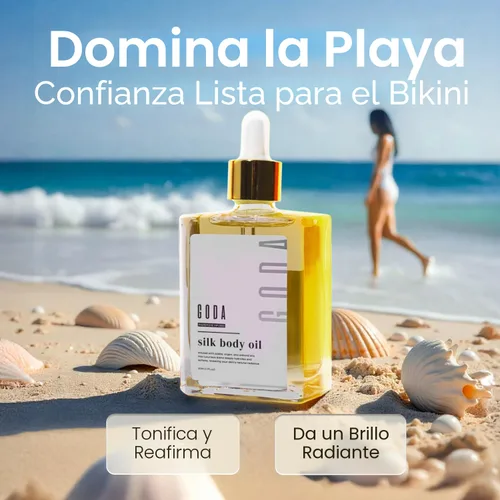Vista 4 de GODA Aceite Corporal de Seda para Mujeres - Fórmula Reafirmante y Antienvejecimiento Hidratante, Hidratación para Piel Arrugadita Después