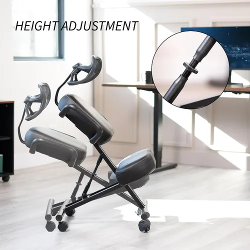 Vista 7 de DRAGONN by VIVO DN-CH-K02B - Silla ergonómica arrodillada con soporte para el respaldo, taburete ajustable para el hogar y la oficina con asiento