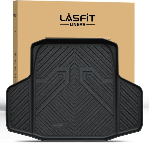 Vista 14 de LASFIT - Tapete de elastómero termoplástico para piso y maletero de automóvil, ajuste personalizado para todo tipo de clima, 1ª y 2ª fila, negro,