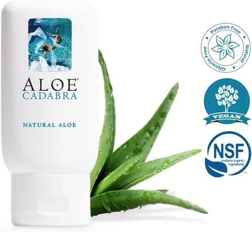 Vista 3 de Aloe Cadabra Lubricante personal a base de agua natural e hidratante vaginal, lubricante de aloe orgánico para hombres, mujeres y parejas,