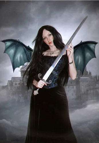 Vista 3 de Himine Alas de dragón no tejidas para adultos Cosplay Props