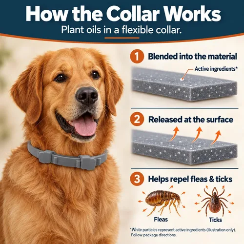 Vista 3 de Collar antipulgas y garrapatas para perro y gato (26.33 pulgadas, 1 paquete)
