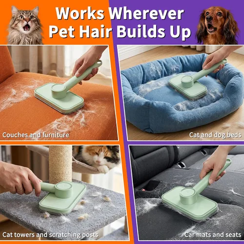 Vista 9 de Removedor de pelusas para mascotas – Removedor de pelusa reutilizable para perros y gatos, cepillo electrostático de pelusas, herramienta mágica