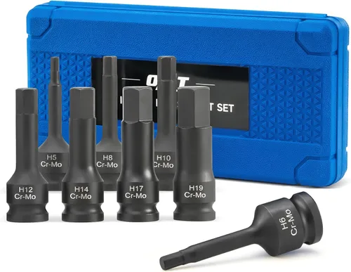 Vista 8 de Orion Motor Tech XZN Juego de Llaves de Vaso de Espiga Cuadrada Triple, 8 piezas de 1/2" de Impacto, Juego de Llaves de Vaso de Espiga Cuadrada