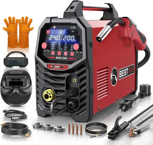 Vista 14 de BESTMIG 135A Soldador MIG - Soldador de núcleo de flujo 3 en 1, máquina de soldadura MIG/Lift TIG/Stick - Inversor IGBT portátil - 110 V con casco