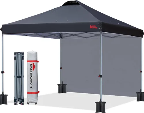 Vista 22 de MASTERCANOPY - Toldo desplegable duradero con 1 pared lateral (6.6 x 6.6 pies, caqui)