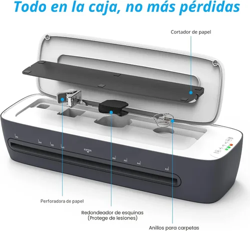 Vista 4 de Máquina Laminadora 13 Pulgadas de Laminación Térmica con Hojas Laminadoras 9 en 1, Máquina Laminadora de Escritorio de Oficina Portátil A3