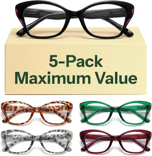 Vista 16 de Eyekepper Reading Glasses Women, Readers for Women, Stylish Cat Eye Design Paquete de 5 unidades.