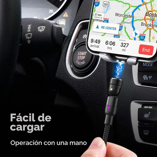 Vista 6 de Statik Cable de carga magnético 360, cargador tipo C 3 en 1, cable USB C a USB C, puntas micro USB e iProduct, adaptador USB A, cable de carga