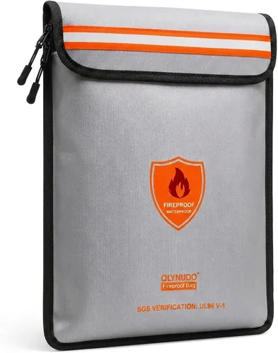 Vista 9 de Bolsa de documentos ignífuga – Bolsa de dinero impermeable ignífuga con cremallera para efectivo/documentos importantes/objetos de valor