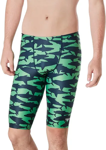 Vista 16 de Speedo Endurance+ - Traje de baño para hombre con colores del equipo empalmados chispa negro/azul