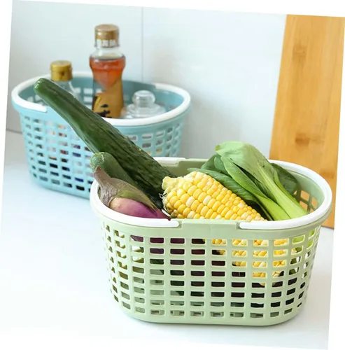 Vista 3 de Bolsa de ducha portátil con agujeros de drenaje, cesta de almacenamiento de ducha de plástico para artículos de tocador de baño