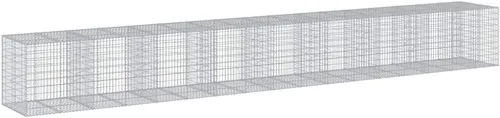 Vista 63 de vidaXL Cesta de gavión con tapa, 39.4 x 19.7 x 39.4 pulgadas, hierro galvanizado rectangular, resistente a la intemperie, montaje sin herramientas