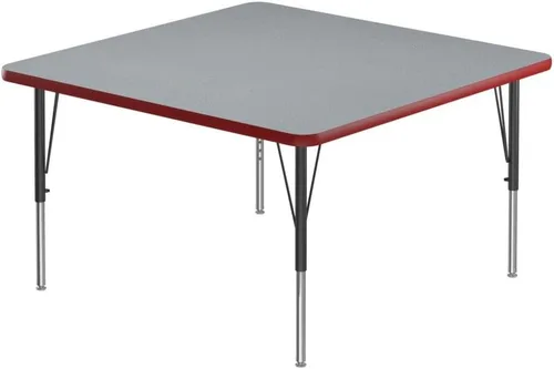 Vista 8 de Correll Mesa rectangular de actividades para el aula de 24 x 48 pulgadas, altura ajustable (19 a 29 pulgadas), parte superior de granito gris, borde