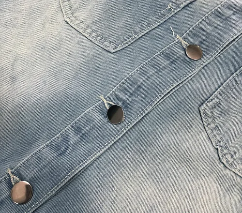 Vista 5 de SeNight Chaqueta de manga larga para mujer, con dobladillo, deshilachada y de jean, estilo camionero