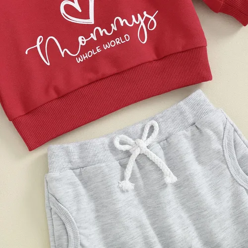 Vista 4 de Conjunto de ropa para el día de San Valentín, conjunto de sudadera y pantalones de manga larga para bebé