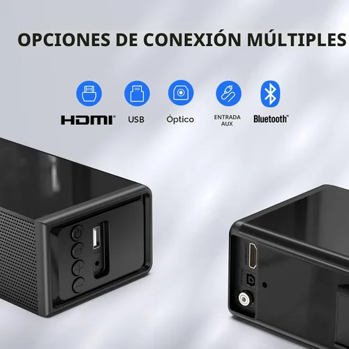 Vista 4 de Barra de sonido LARKSOUND de 2.1 canales con subwoofer, barra de sonido de 31" para Smart TV con HDMI, óptico, AUX, Bluetooth, USB - Sistema