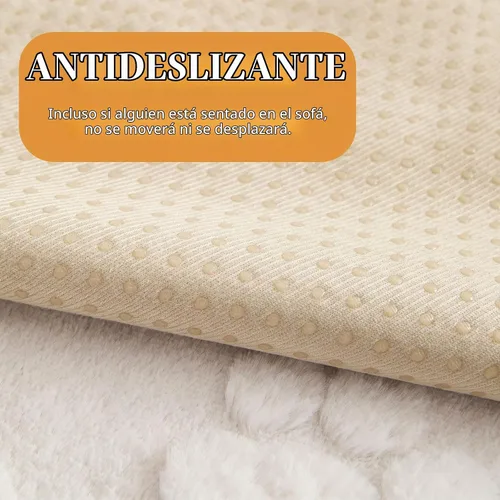 Vista 6 de Funda impermeable para sofá para perros lavable, fundas de sofá para mascotas de textura esponjosa, alfombras gruesas y suaves para perros con Blanco