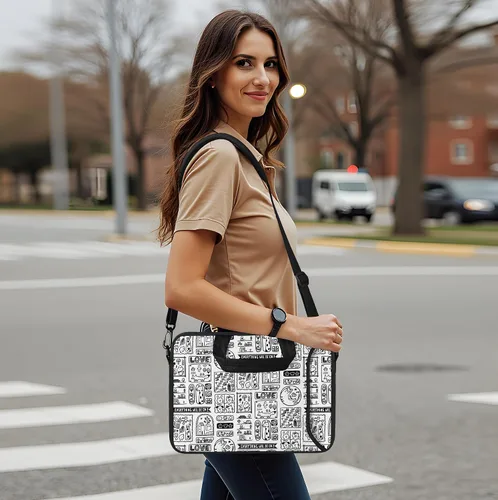 Vista 8 de RICHEN - Bolso bandolera para portátil de 17 pulgadas con asa, compatible con portátiles de 15.6/16/17/17.3/17.4 pulgadas