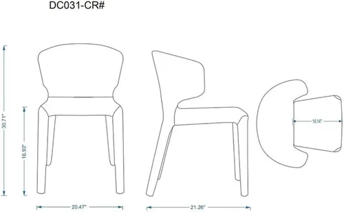Vista 3 de Manhattan Comfort Conrad - Sillas de comedor modernas de mediados de siglo, muebles de cocina tapizados de tweed con respaldo contorneado, acolchado