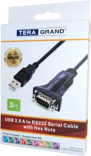 Vista 6 de Tera Grand - Cable adaptador USB 2.0 a RS232 Serial DB9 de 3 pies - Compatible con Windows 11, 10, 8, 7, Vista, XP, 2000, 98, Linux y Mac