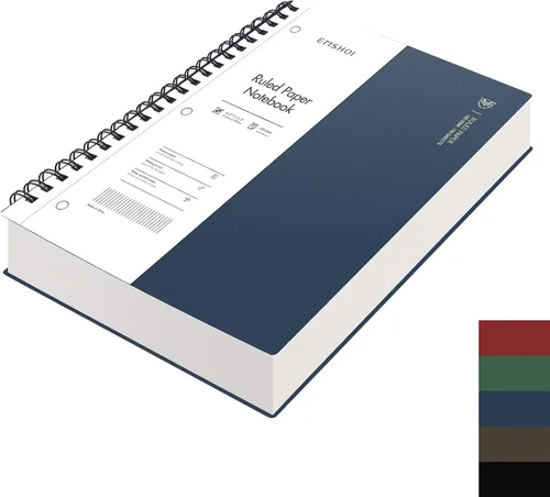 Vista 10 de EMSHOI Cuaderno con espiral A4, cuaderno de rayas universitario - 300 páginas, papel grueso de 100 g/m², se abre 180° para colocarse plano