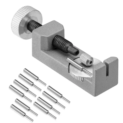 Vista 5 de selizo Kit de removedor de eslabones de reloj, herramienta de correa de reloj con 10 pines adicionales para extracción de pines de enlace