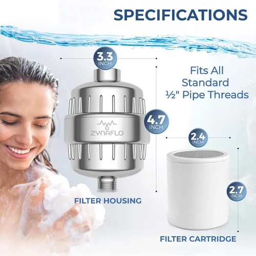 Vista 6 de Filtro de ducha de 15 etapas para agua dura, cloro y metales pesados