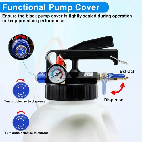 Vista 3 de JoyFans Extractor y dispensador de bomba de fluido de transmisión neumática de 10L, sistema de transferencia de aceite de caja de cambios, kit