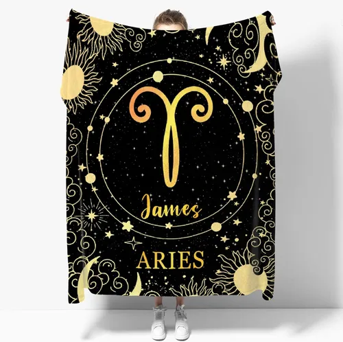 Vista 10 de Manta personalizada de acuario, manta de franela suave con horóscopo, acogedora y ligera para sofá y cama, regalo práctico, unisex, talla XS, 40 x