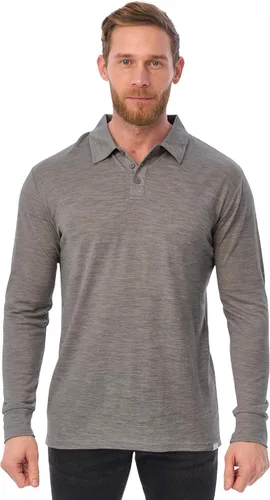 Vista 10 de 100% Merino Wool Polo Shirt Men - Short & Long Sleeve Shirt Base Later Negro