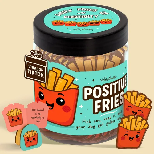 Vista 17 de Stofinity Tarro de 60 tarjetas de afirmación de pepinillos positivos – Regalo de aliento, positividad y apoyo emocional para niñas adolescentes