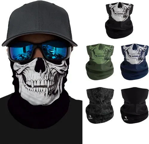 Vista 18 de Máscara facial para hombres y mujeres, protección solar UPF 30+, transpirable, bandana para motocicleta, senderismo, pesca
