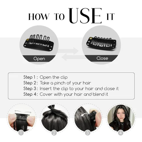 Vista 6 de Dreamlover Extensiones de cabello con brillantina para niñas, accesorios para el cabello para mujeres, 24 piezas