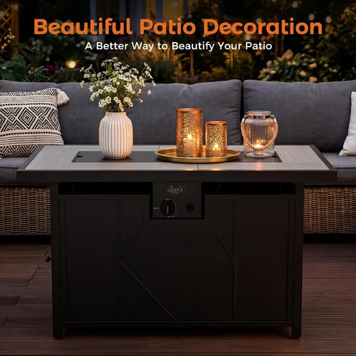 Vista 5 de BALI OUTDOORS - Mesa rectangular de gas propano para hoguera (42 pulgadas, 60.000 BTU)