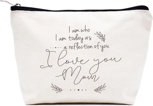 Vista 107 de LIBIHUA Bolsa de maquillaje para mujer, bolsa de cosméticos regalos para ella, bolsa de viaje femenina, Beige, 1 en mi era de Lacrosse Mom