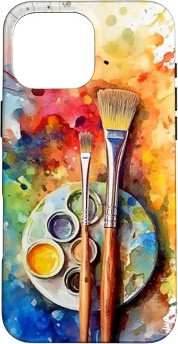 Vista 19 de Watercolor Paints Paleta y pincel pintor artista caso para iPhone 17