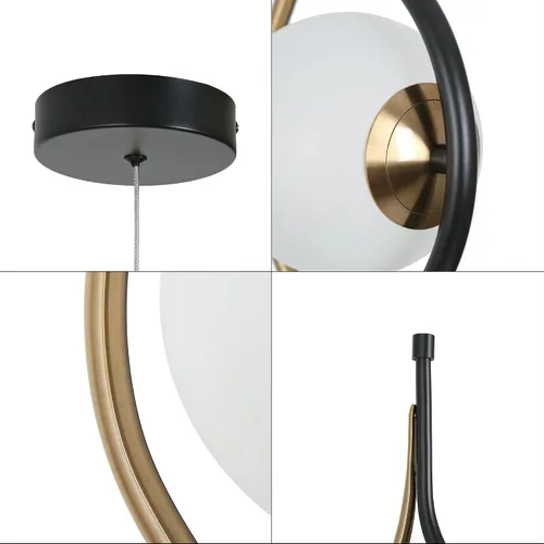 Vista 5 de Blakc and Gold - Lámpara colgante LED para isla de cocina, comedor, dormitorio, 360 lúmenes