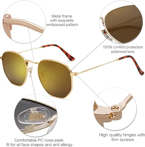 Vista 4 de SOJOS Gafas de sol polarizadas para mujer y hombre
