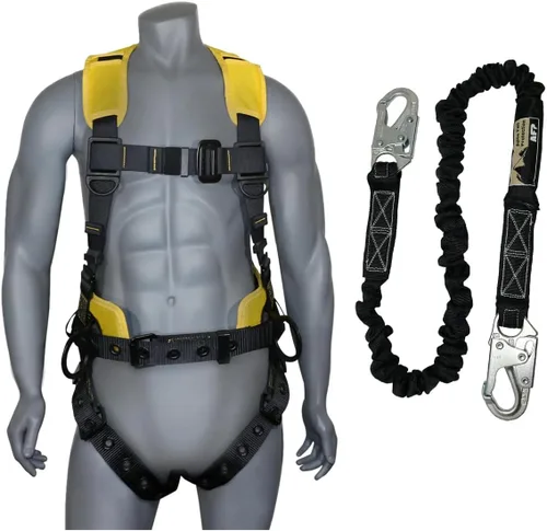 Vista 12 de Kit de arnés de protección contra caídas cómodo AFP Demon – Arnés de seguridad de cuerpo completo OSHA/ANSI PPE para trabajo de construcción