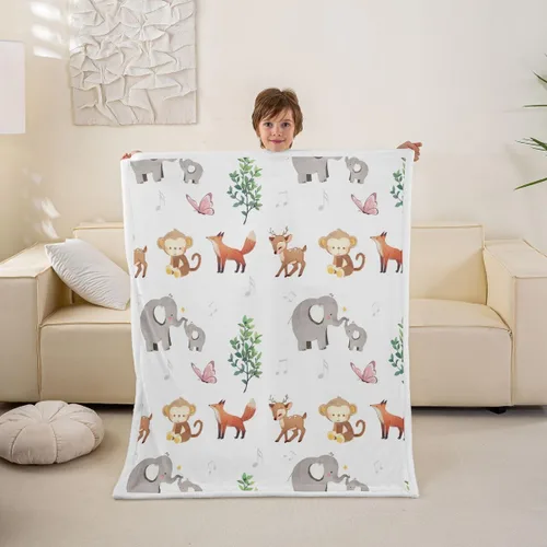 Vista 22 de Erosebridal - Mantas de bebé unisex para niños y niñas, mantas de guardería de animales de granja de minky 40x50, manta sherpa con diseño de tractor
