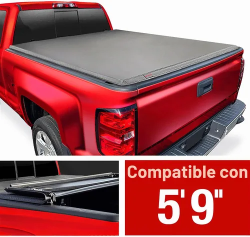 Vista 2 de MaxMate - Funda suave de cuatro pliegues para tonneau de camioneta, compatible con Chevy Silverado GMC Sierra 1500 2007-2013
