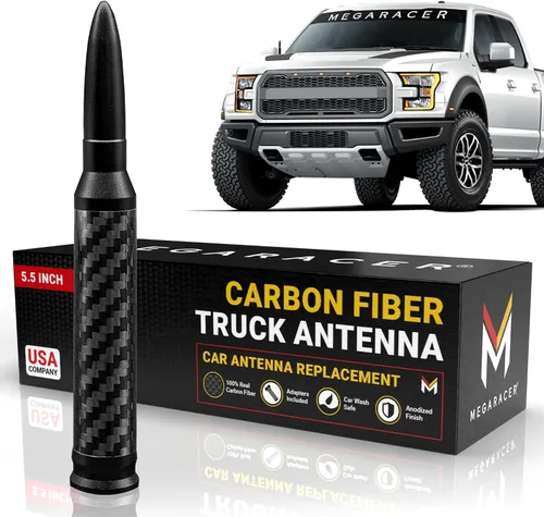 Vista 7 de Antena universal de 50 Cal Bullet para antena de camión Antena para Carro Reemplazo de automóvil Ford F150 Ram 1500 Silverado y más Corto 5.5