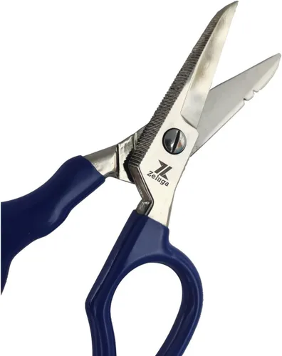 Vista 4 de Zeluga 12-229 Tijera de electricista de acero inoxidable resistente de 5 pulgadas con mango ergonómico