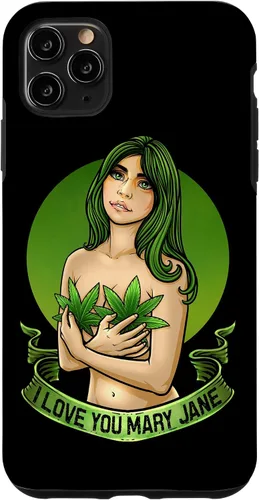 Vista 11 de iPhone 15 I Love You Mary Jane Divertida funda de CBD THC de cannabis Weed
