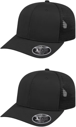 Vista 78 de Cap America i8502 Flexfit 110 Premium - Gorra de camionero de perfil medio con 6 paneles de malla trasera con protección UV y cierre ajustable
